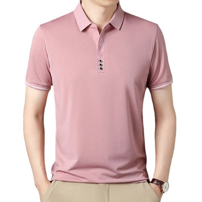 Herren Polohemd Modern Knopfleiste Kontrastdetails