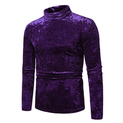 Herren Rollkragenpullover Luxus Samt Stil Berlin