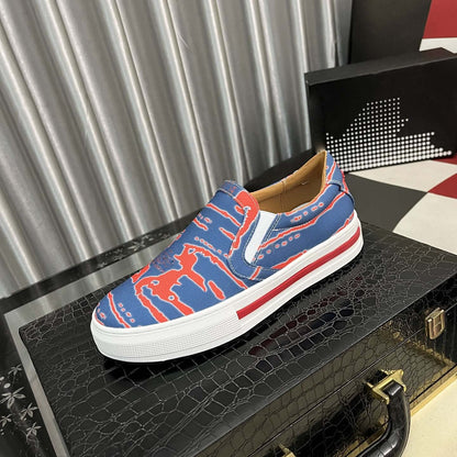 Damen Sneaker Slip-On Schuhe Mit Trendigem Druckdesign