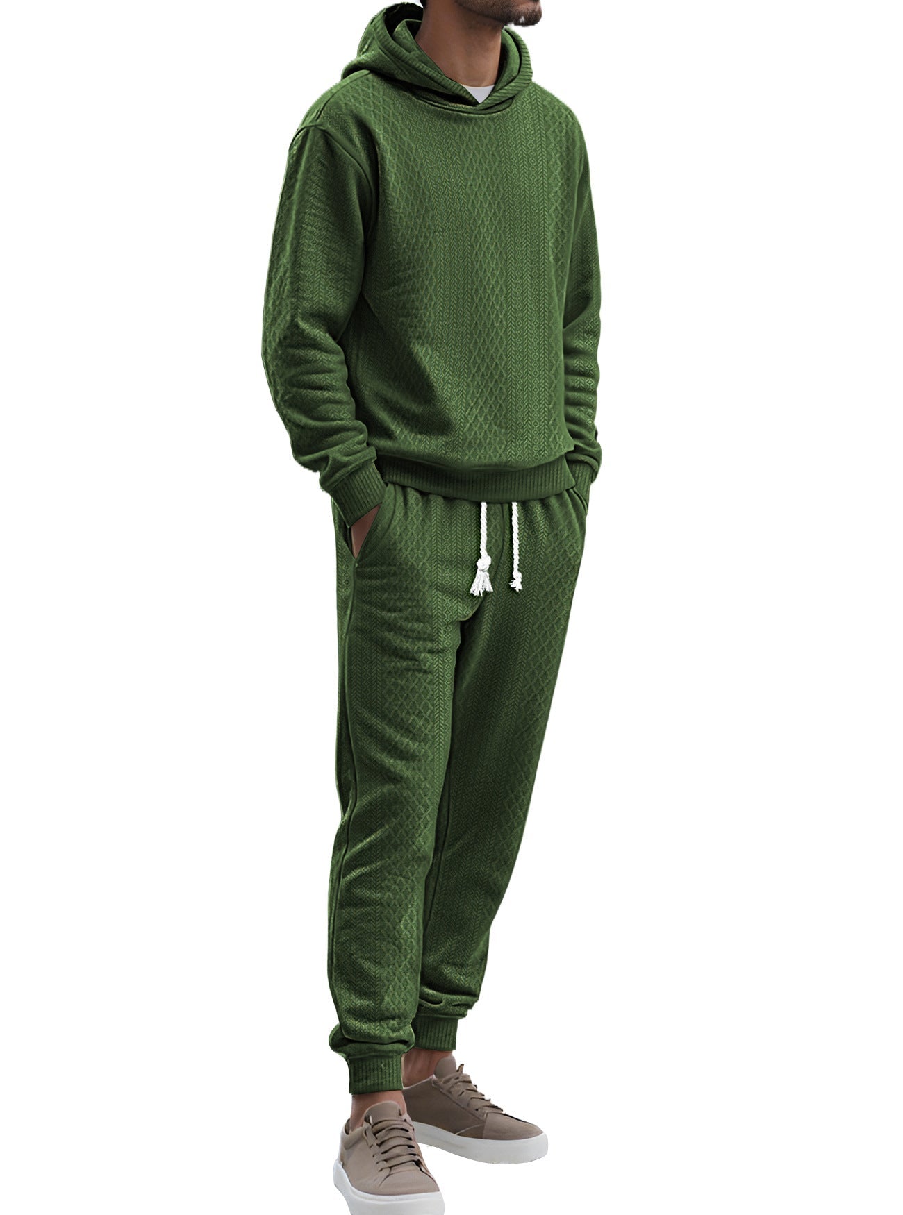 Herren Hoodie Anzug Bequem Elegant Waffelstruktur