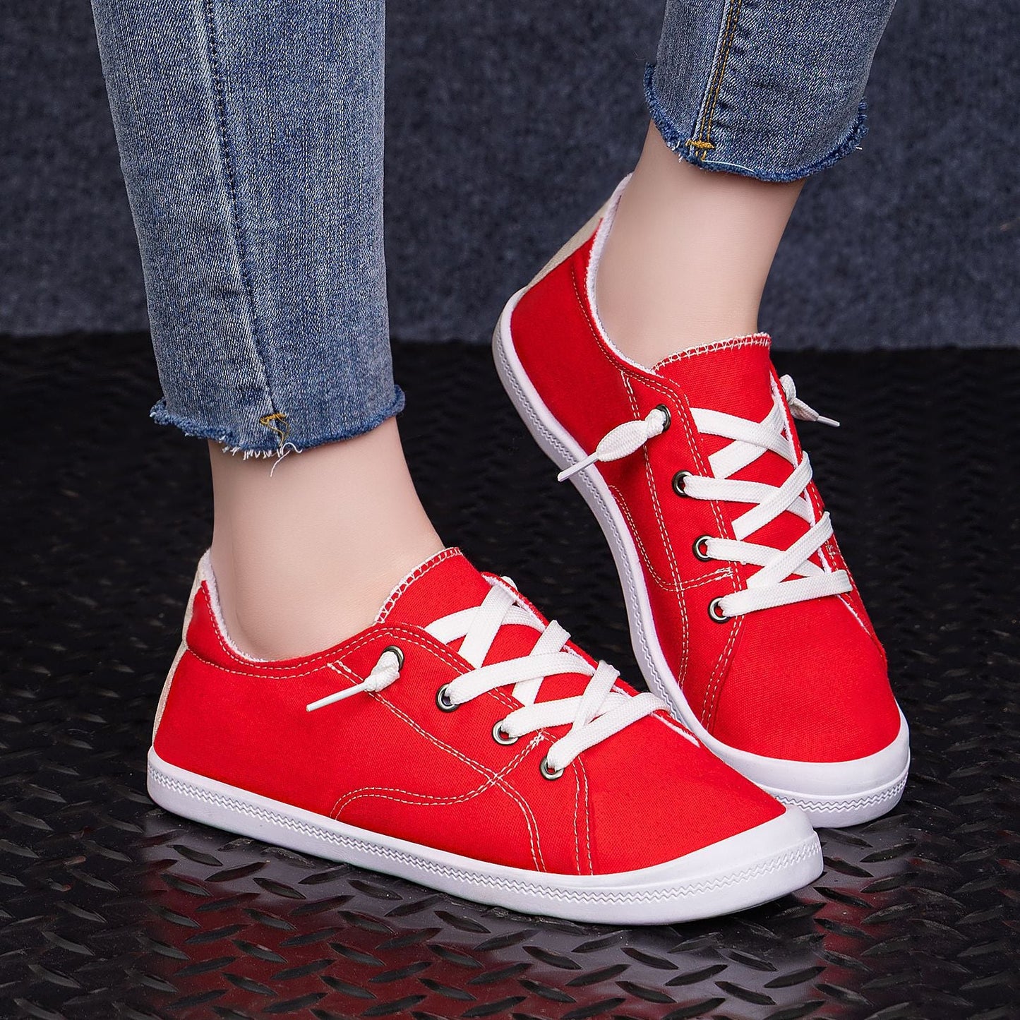 Segeltuchschuhe Damen Heidi Stil Bequem