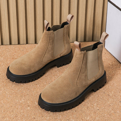 Damen Chelsea Stiefel Rutschfest Elastisch Schuhe Schwarz