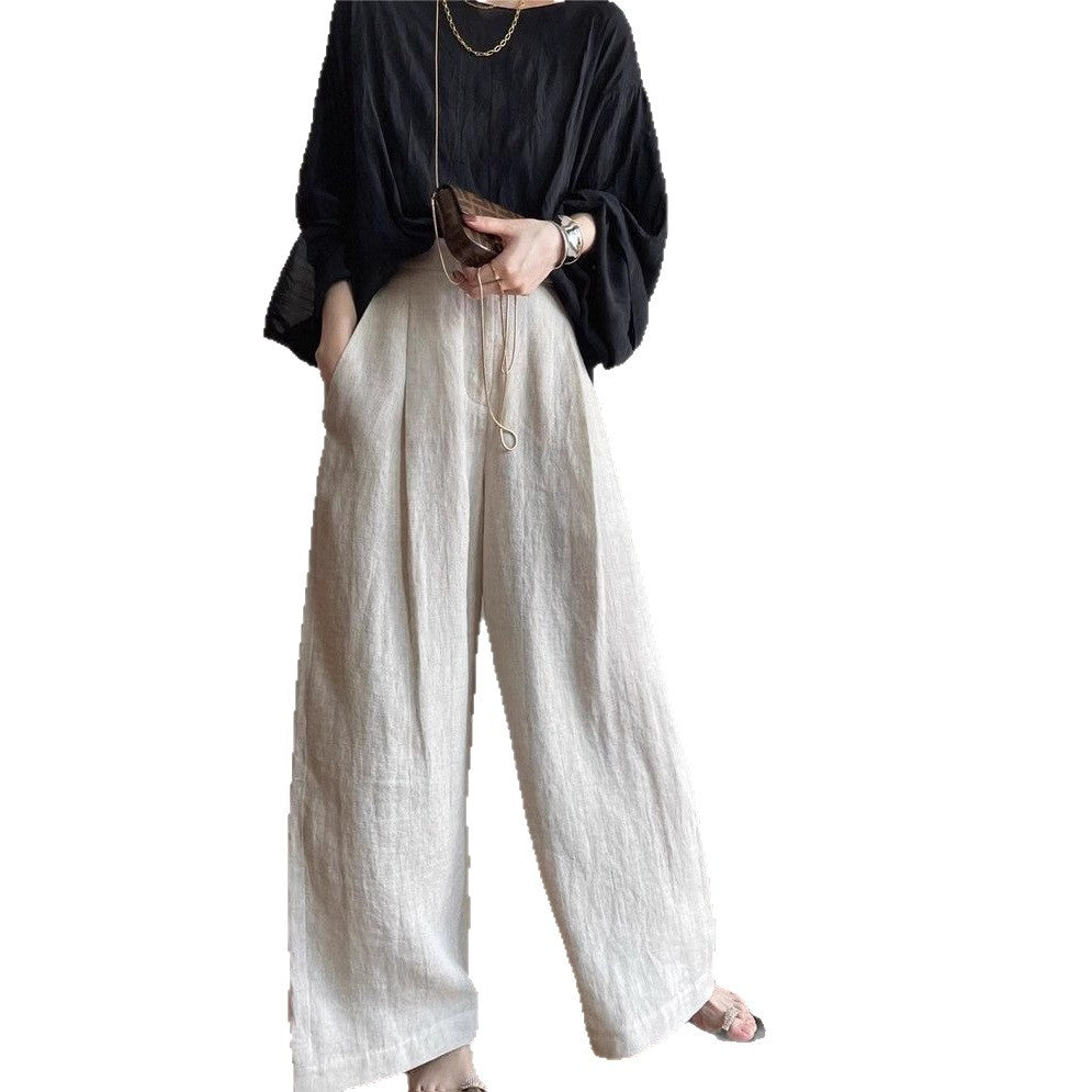 Weite Leinenhose Damen Bequem Sommer