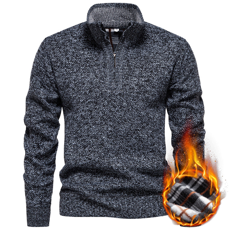 Herren Strickpullover Modern Halbzipp Reißverschluss