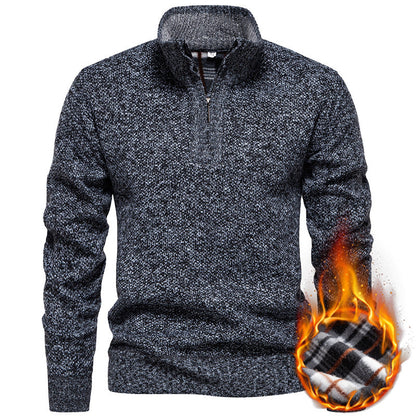 Herren Strickpullover Modern Halbzipp Reißverschluss