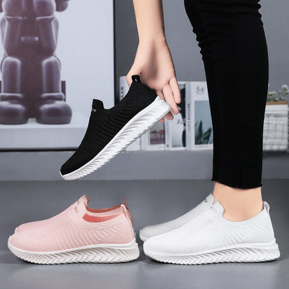Damen Sneaker Slip-On Bequem Luftig Flexibel