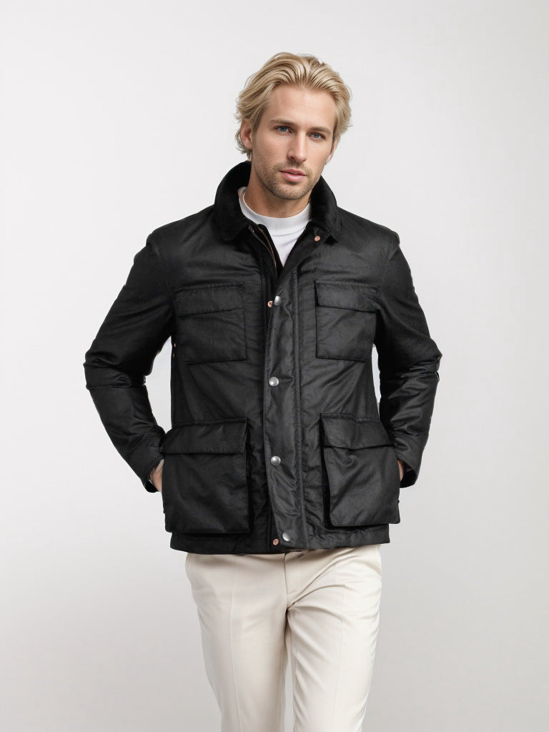 Herren Sportjacke Waterproof mit Taschen und Kragen
