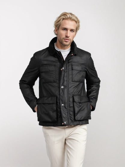 Herren Sportjacke Waterproof mit Taschen und Kragen