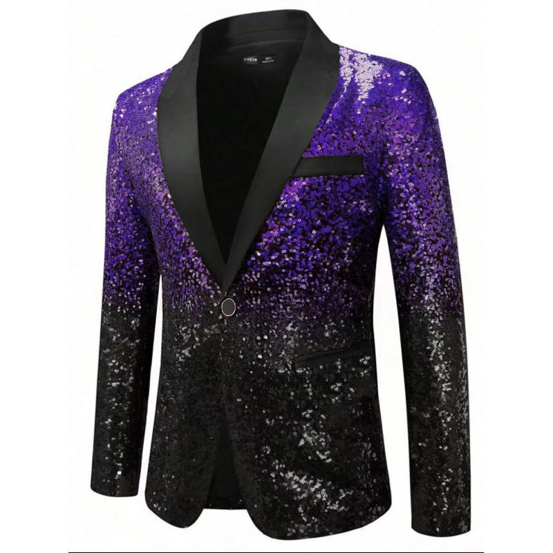 Glamour Sakko Herren Paillettenjacke Elegant