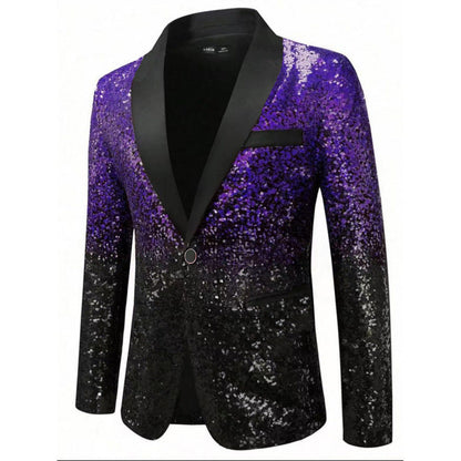 Glamour Sakko Herren Paillettenjacke Elegant