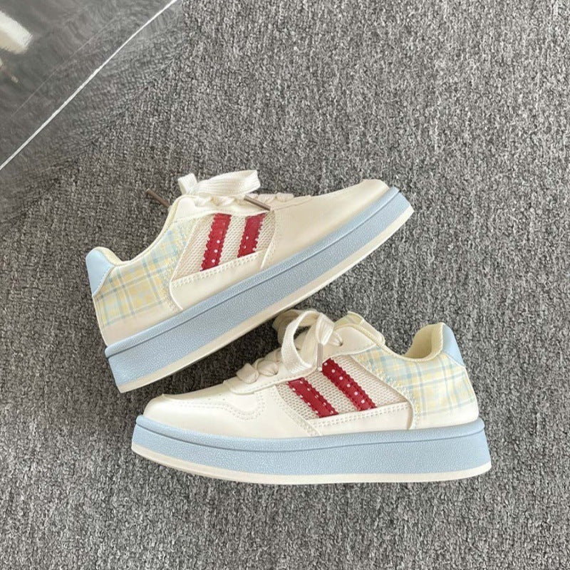 Damen Sneaker Karomuster Trendig Schuhe Frauen