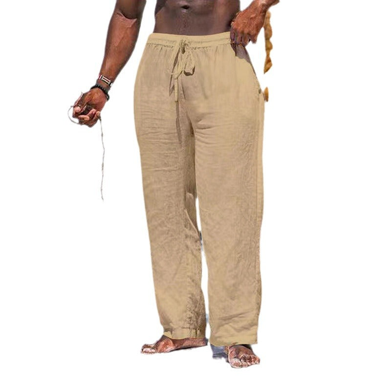 Leichte Leinenhose Herren Strandhosentyp mit elastischem Bund