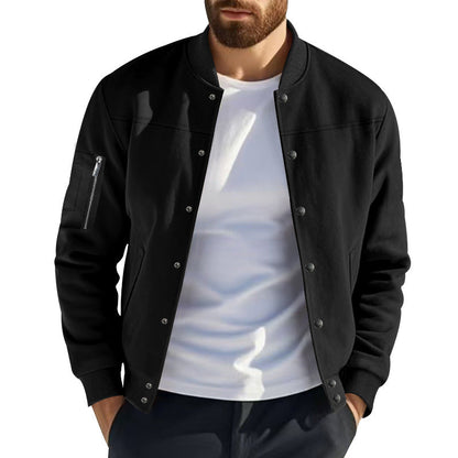 Herren Collegejacke Modern mit Reißverschlusstaschen Elastisch