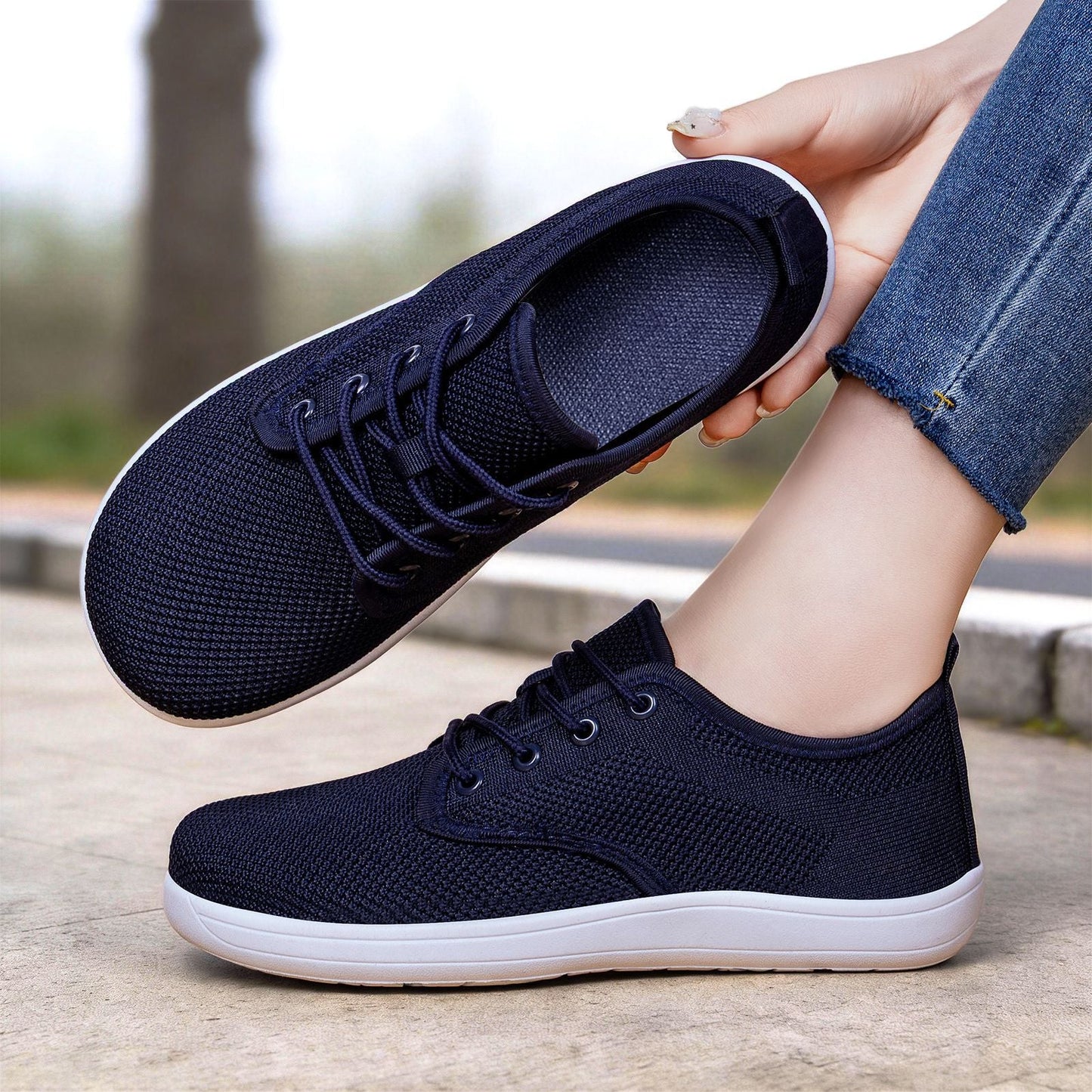 Damen Schnürschuhe Leicht Atmungsaktiv Flexibel