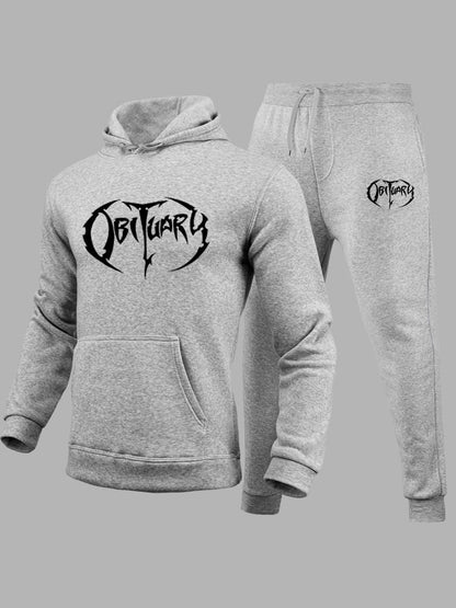Herren Sportset Sweatshirt Jogginghose Logo Modern