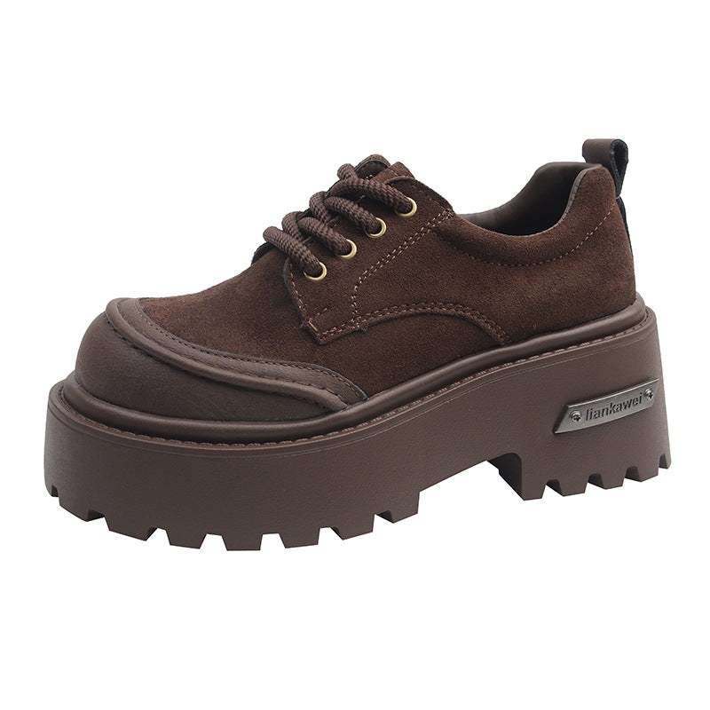 Damen Plateau Schuhe Chunky Schnürstiefel Robust