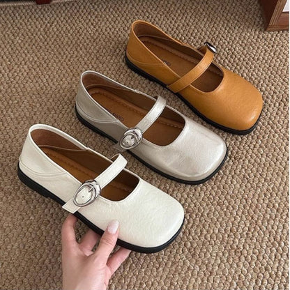 Damen Ballerinas Bequem Schnalle Modern - BerlinGlamour