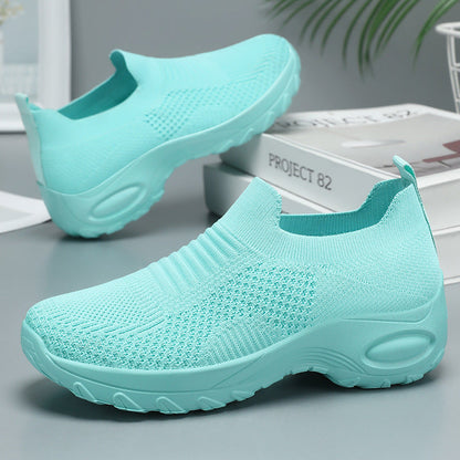 Damen Sneaker Atmungsaktiv Strick Schuhe Komfortabel Flexibel