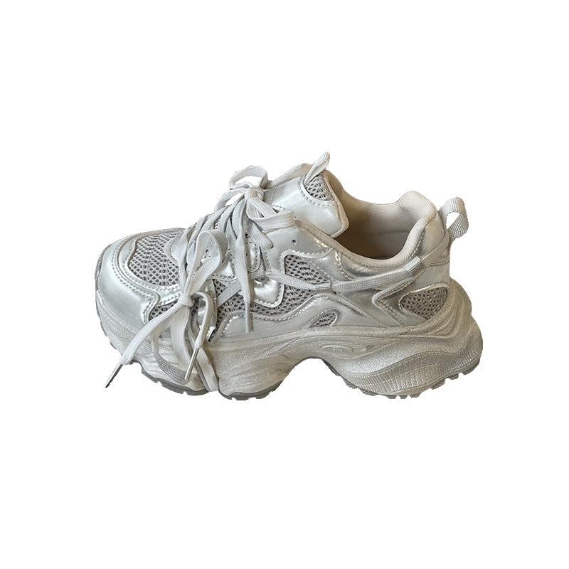 Damen Sneaker Sportlich Chunky Atmungsaktiv Reflektierend