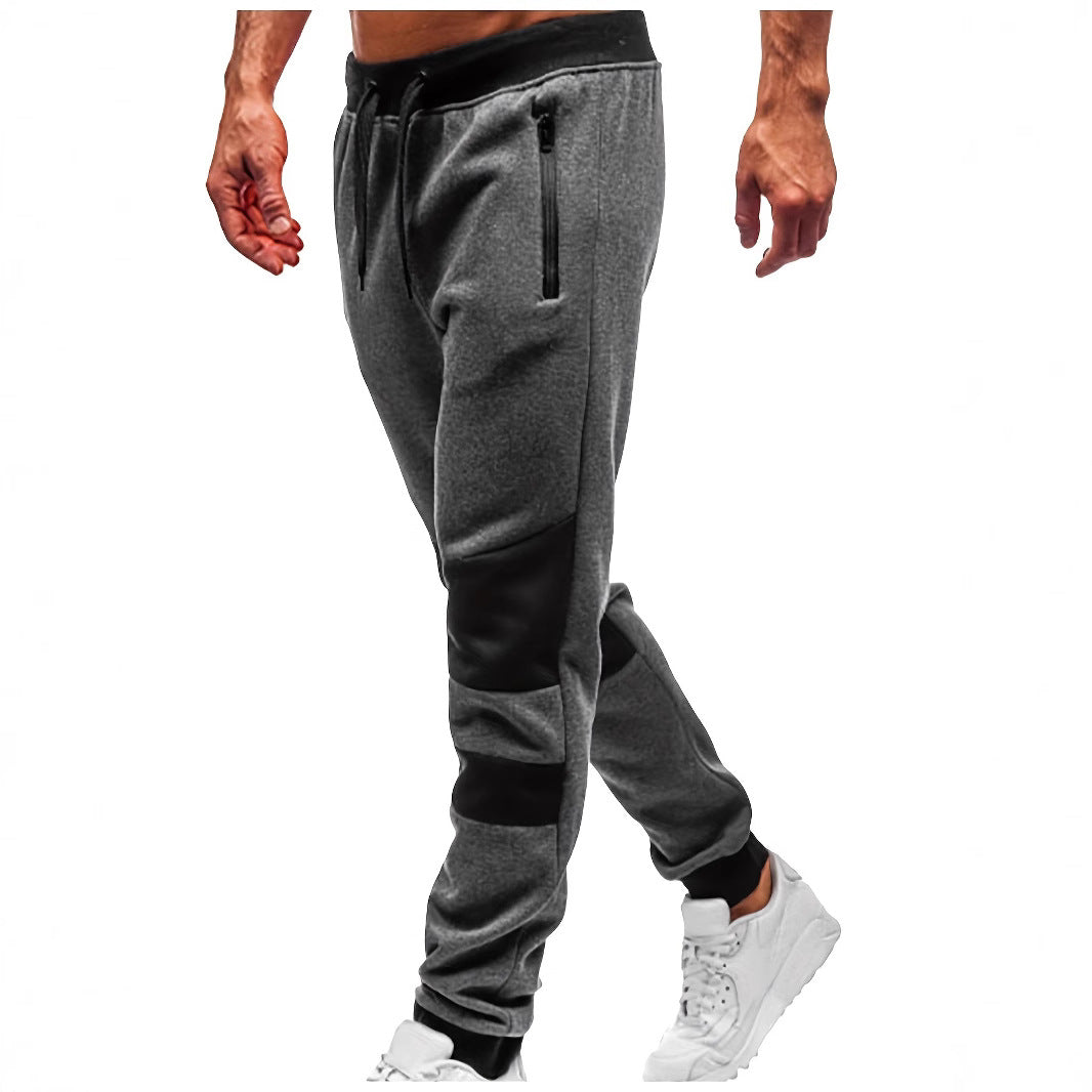 Herren Jogginghose Sportlich Reißverschluss Kontrastfarben - BerlinGlamour