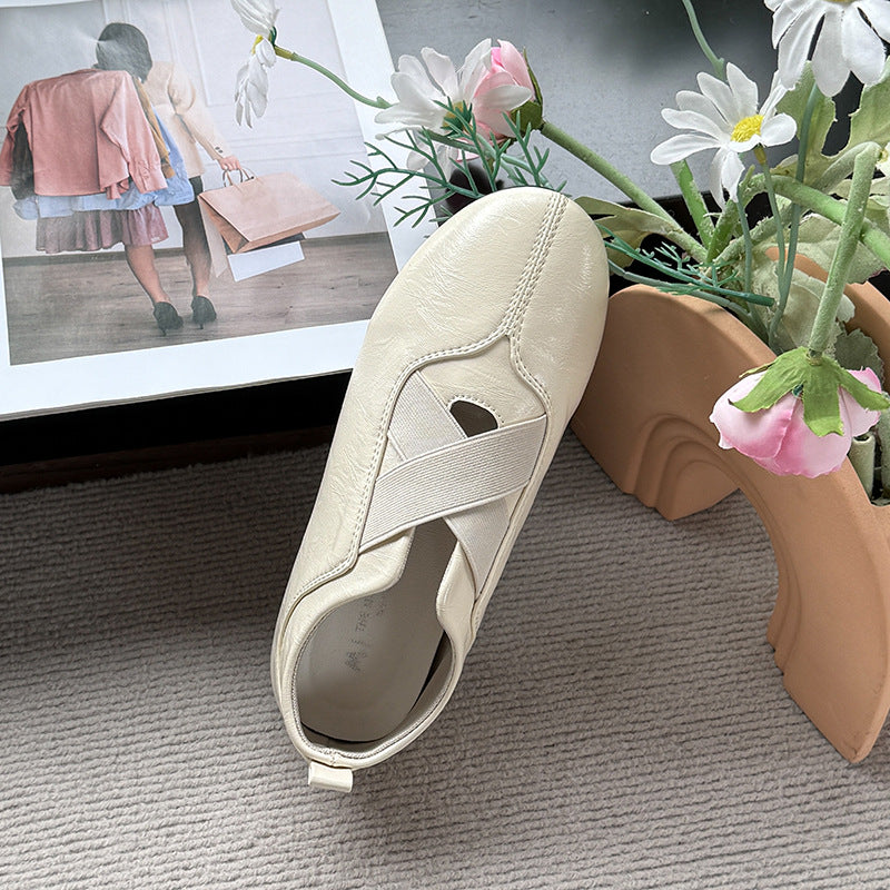 Damen Ballerinas Bequem Elegant mit Gummizug