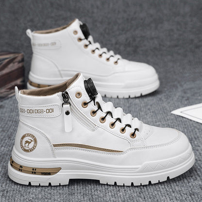 Damen Sneaker High-Top Modisch Schnellschnürung Schwarz