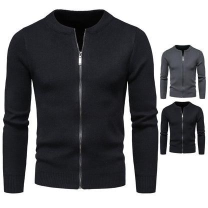 Herren Strickjacke Modern mit Zipper und Hochkragen - BerlinGlamour