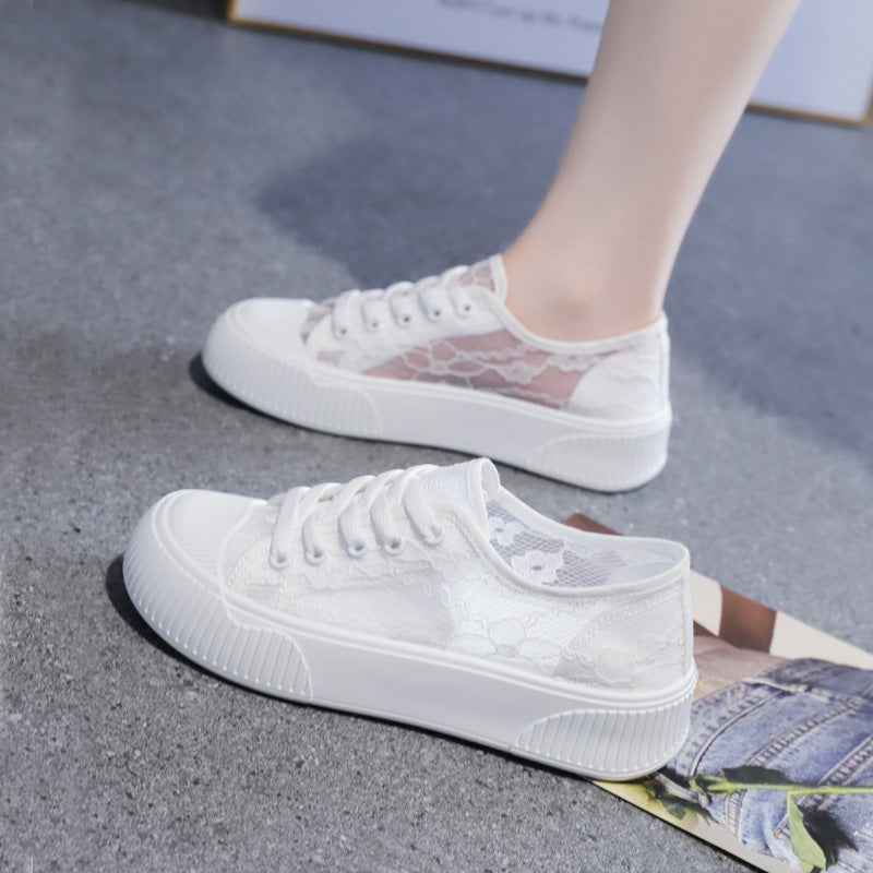 Damen Sneaker Spitze Applikation Luftig Netz
