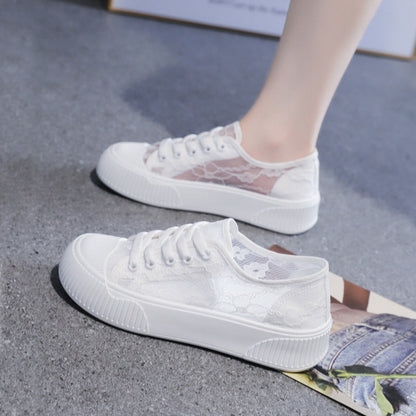 Damen Sneaker Spitze Applikation Luftig Netz