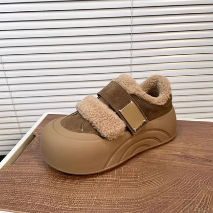 Damen Sneaker Plüsch Gefüttert Warm Bequem