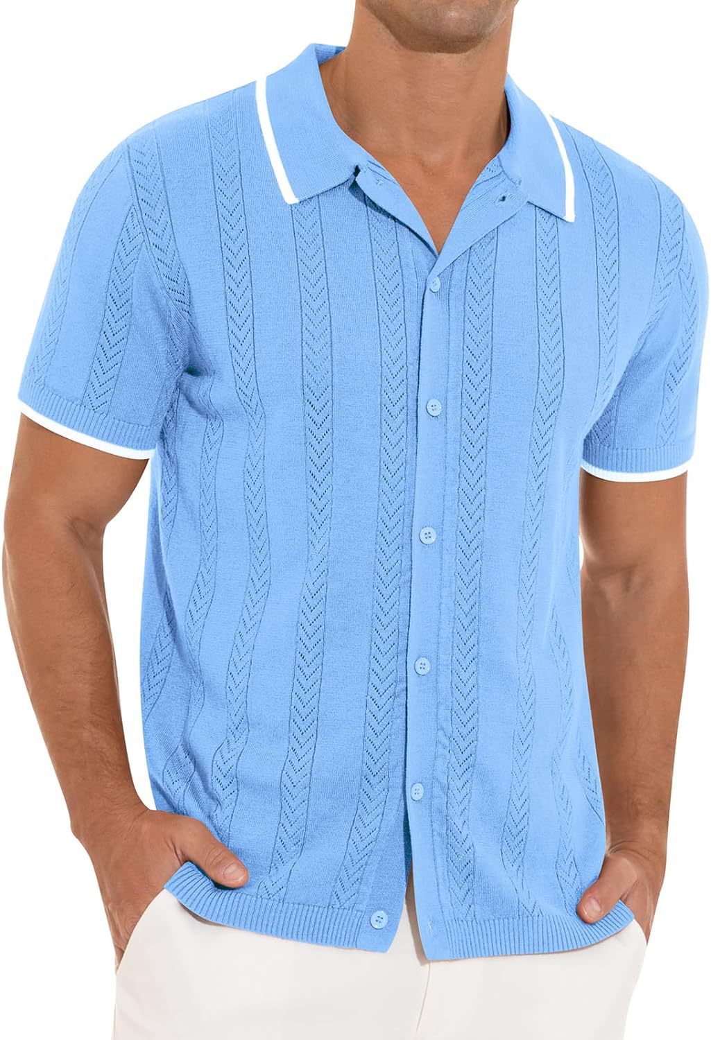 Herren Strickhemd mit Muster Trendy Modisch