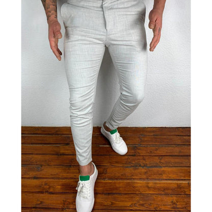 Herren Anzughose Slim Fit Elastisch Mit Taschen Modern