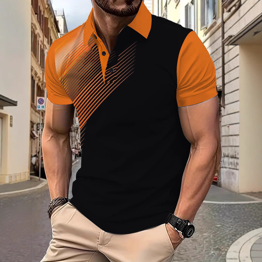 Herren Poloshirt Modern Grafikdesign Bequem - BerlinGlamour