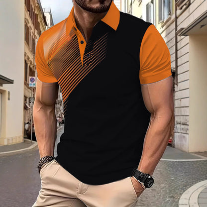 Herren Poloshirt Modern Grafikdesign Bequem - BerlinGlamour