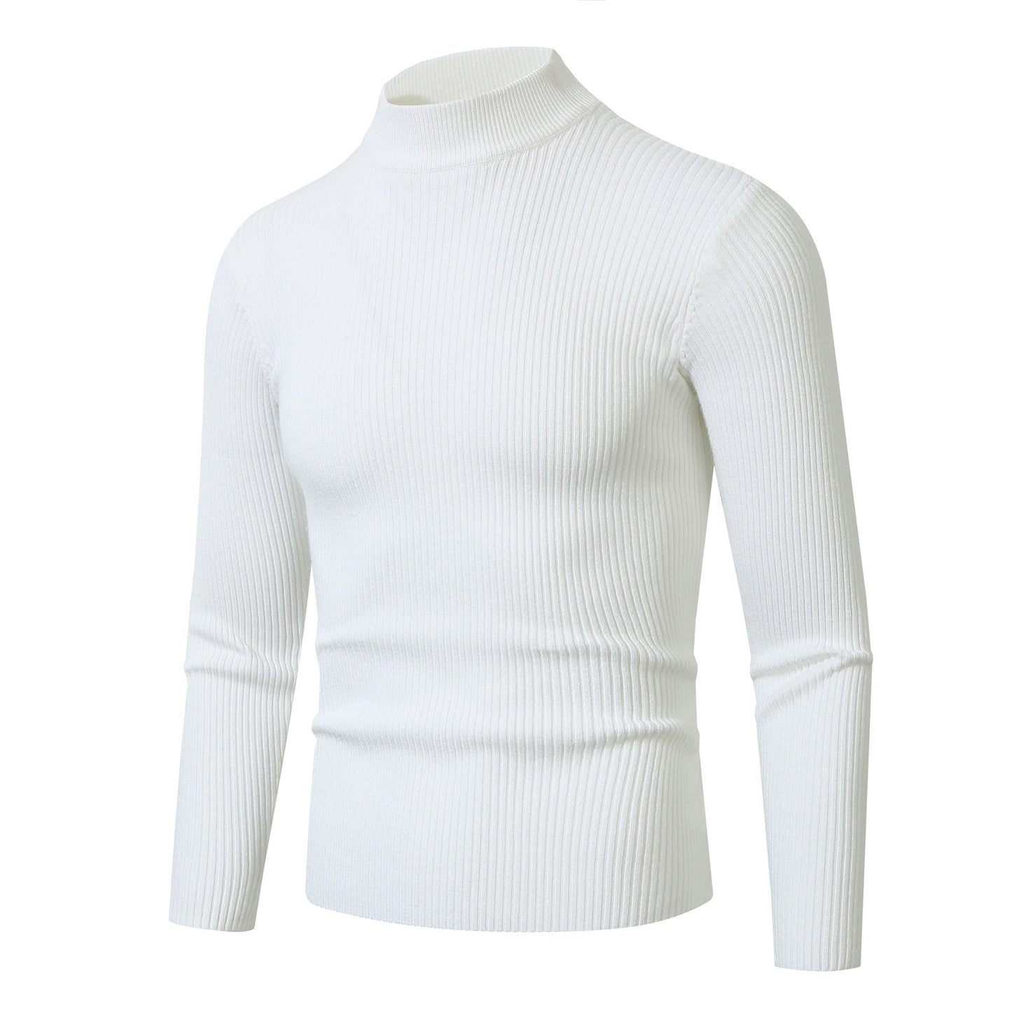 Herren Rollkragenpullover Feinwolle Modern Elegant