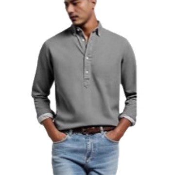 Herren Langarmhemd Moderner Kragen Slim Fit