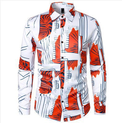 Herren Langarmhemd Modern Grafik Druck Trendy