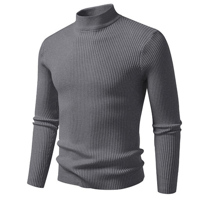 Herren Rollkragenpullover Strukturiert Ripp Optik Modern