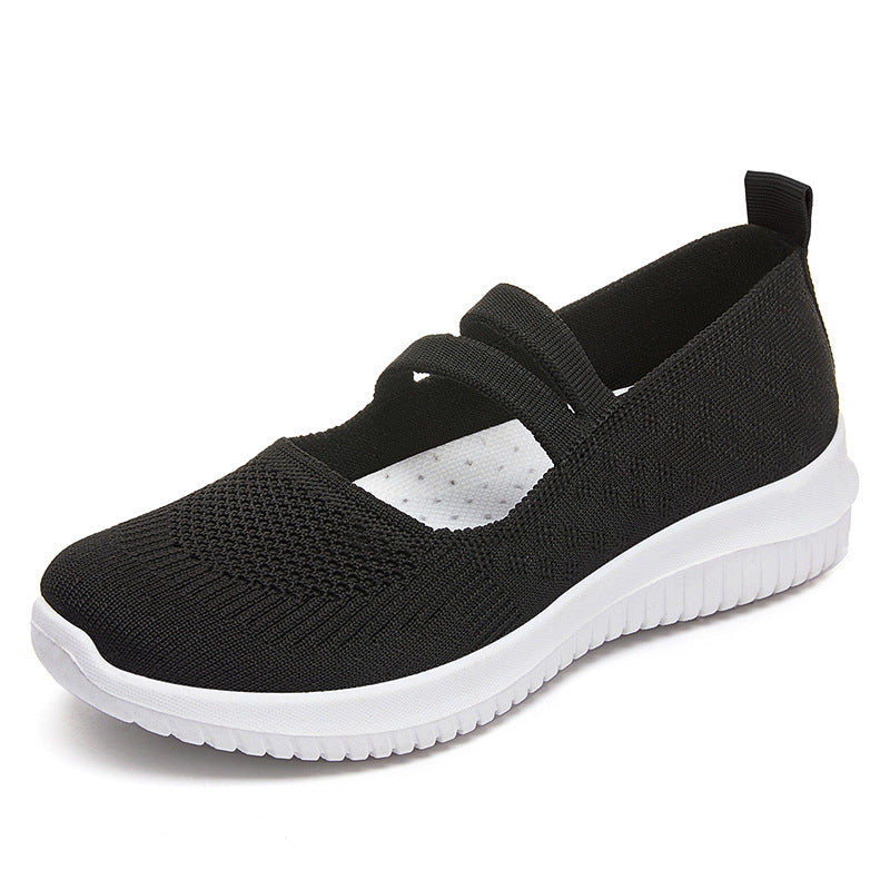 Damen Sneaker Bequem Slip-On mit Klettverschluss