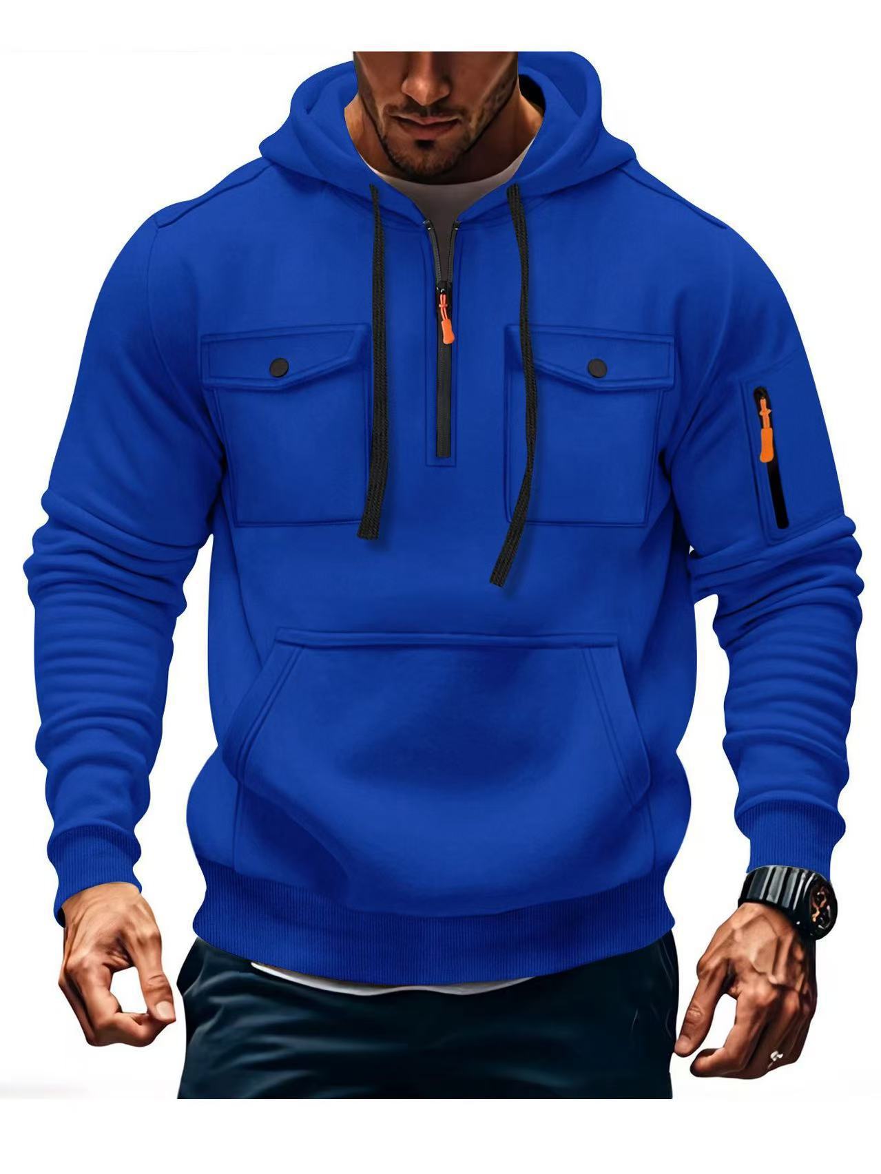 Herren Hoodie Funktionsjacke Mit Taschen Sportlich Modern