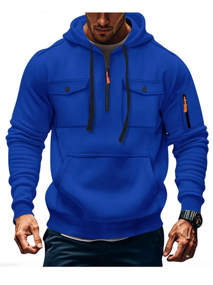 Herren Hoodie Funktionsjacke Mit Taschen Sportlich Modern