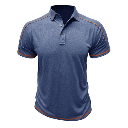 Herren Poloshirt Sportlich Kontrastnähte Modern