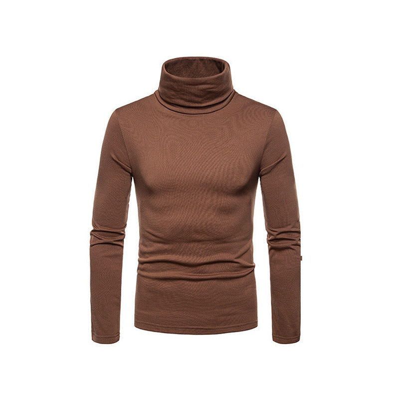 Herren Rollkragenpullover Fein Strick Modern Schwarz