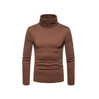 Herren Rollkragenpullover Fein Strick Modern Schwarz