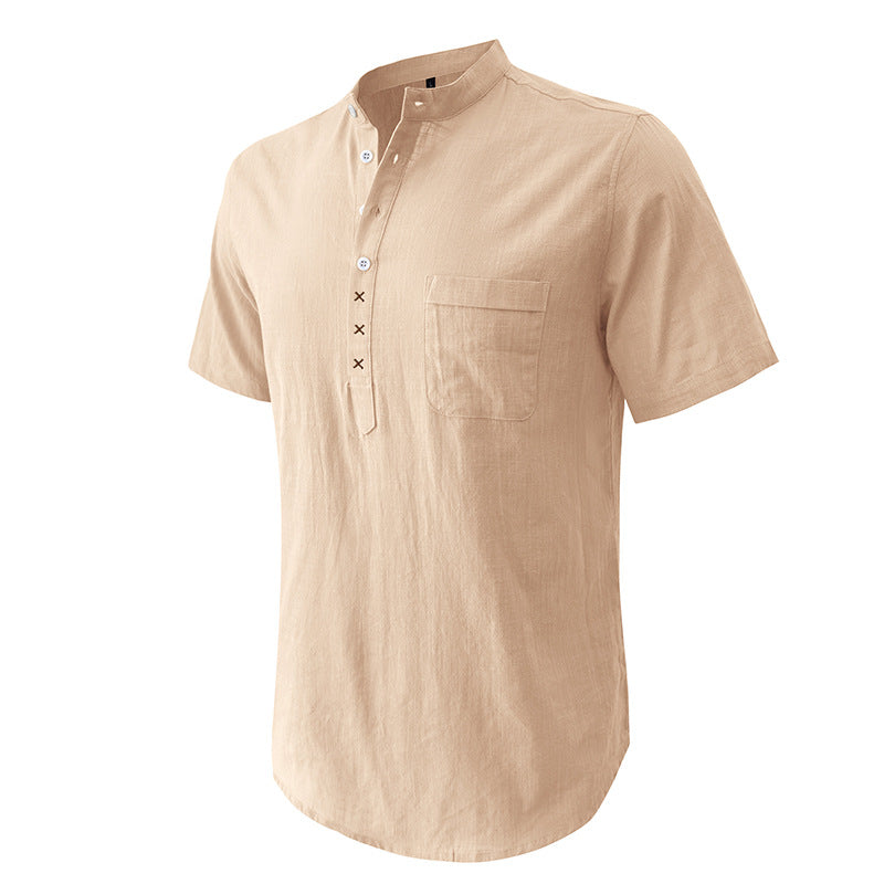 Herren Henley-Shirt Kurzarm atmungsaktiv mit Knopfleiste