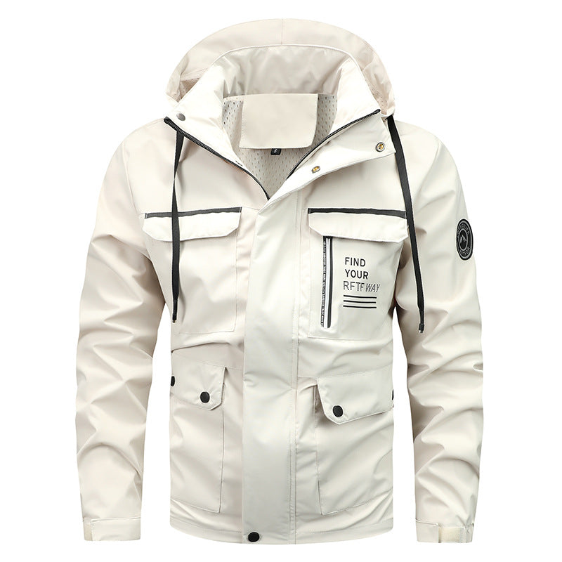 Herren Outdoor-Jacke Funktionsjacke Wasserabweisend Reflektierend