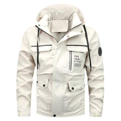 Herren Outdoor-Jacke Funktionsjacke Wasserabweisend Reflektierend