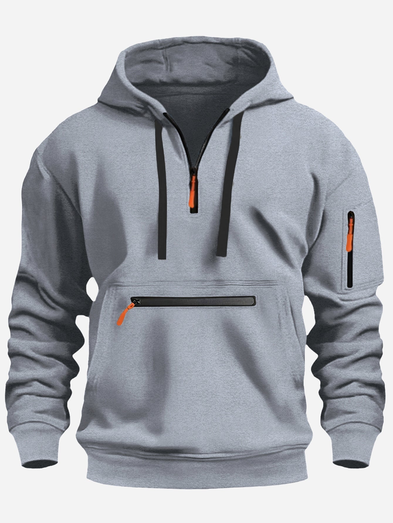 Herren Kapuzenpullover Modern mit Reißverschluss Taschen