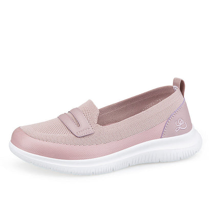 Damen Sneaker Bequem Atmungsaktiv Mesh Weiße Schuhe