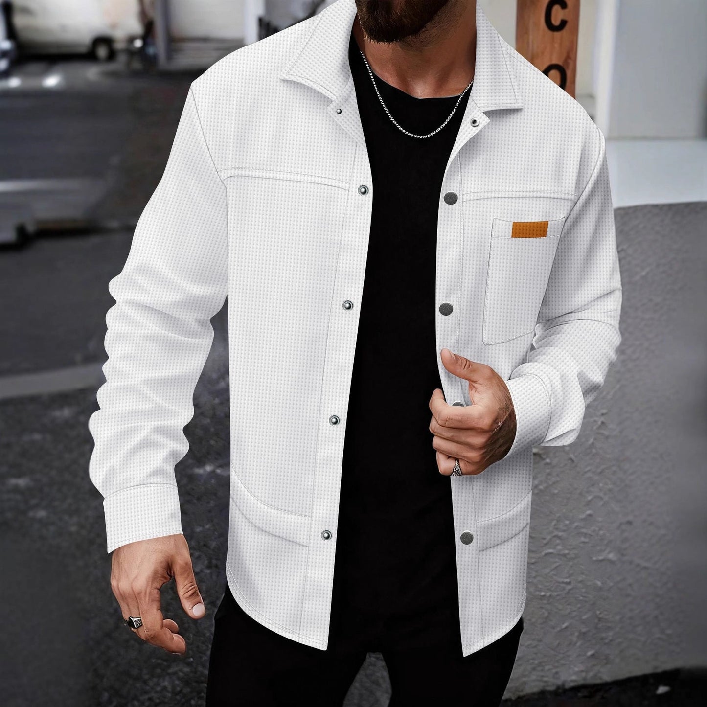 Herren Übergangsjacke Modern mit Taschen und Elastik